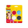 Pintura para Cara, Face Paint, Caja x 4 Colores, (Azul, Rojo, Negro, Blanco)